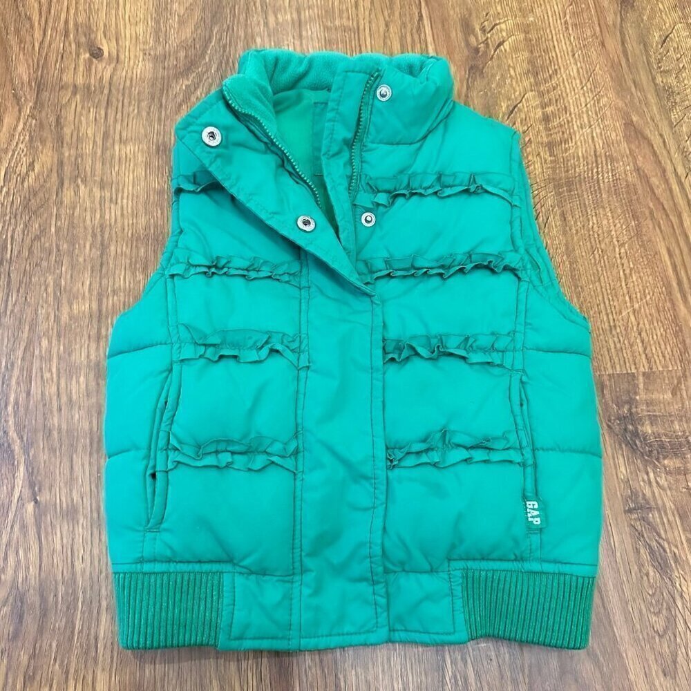 Gap Kids ruffle trim puffer vest